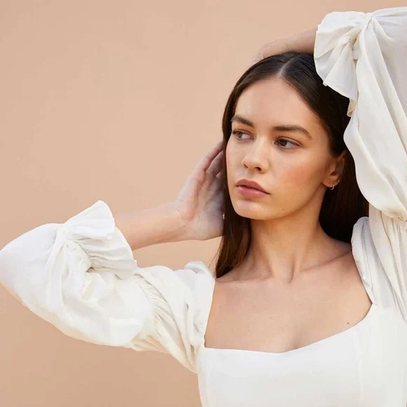 NEW NWT Reformation Stars Puff Sleeve Wedding Bridal Dress Gown - Picture 5 of 11